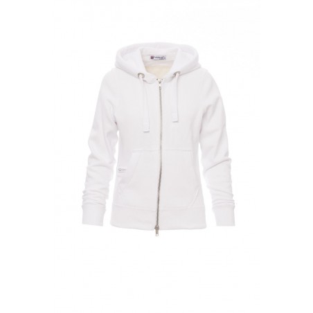 London Lady - Felpa con zip & cappucio donna - bianco melange