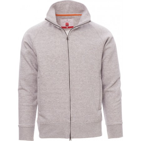 Panama+ - Felpa zip intera con tasche - grigio melange