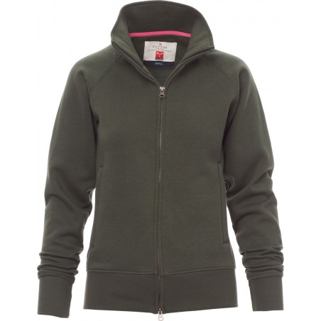 Panama+ Lady - Felpa zip intera con tasche donna - verde