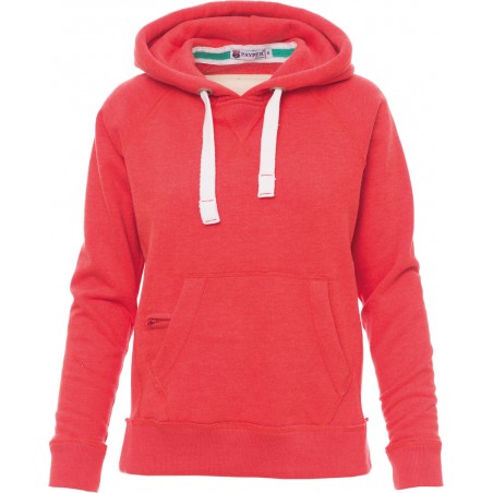 Tokyo Lady - Felpa con capuccio e tasca a marsupio donna - poppy red melange