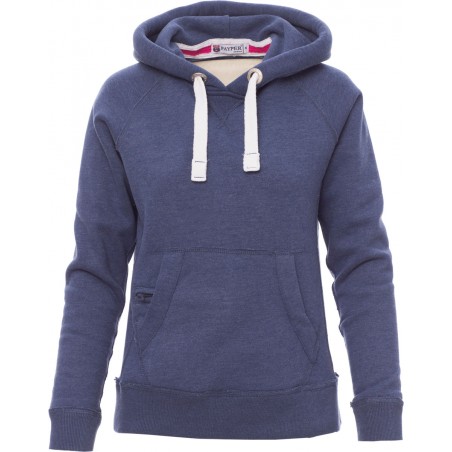 Tokyo Lady - Felpa con capuccio e tasca a marsupio donna - light denim melange