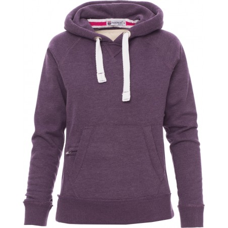 Tokyo Lady - Felpa con capuccio e tasca a marsupio donna - viola indigo melange