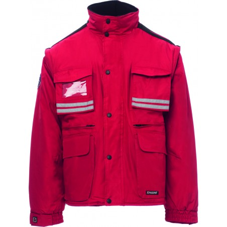 Tornado - Giubbotto con cappuccio e bande riflettenti - rosso