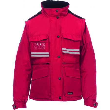 Tornado Lady - Giubbotto donna con cappuccio e bande riflettenti - rosso