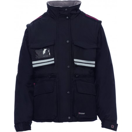 Tornado Lady - Giubbotto donna con cappuccio e bande riflettenti - nero