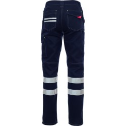 Worker Reflex - Pantalone multitasche con bande riflettenti unisex - blu navy 2