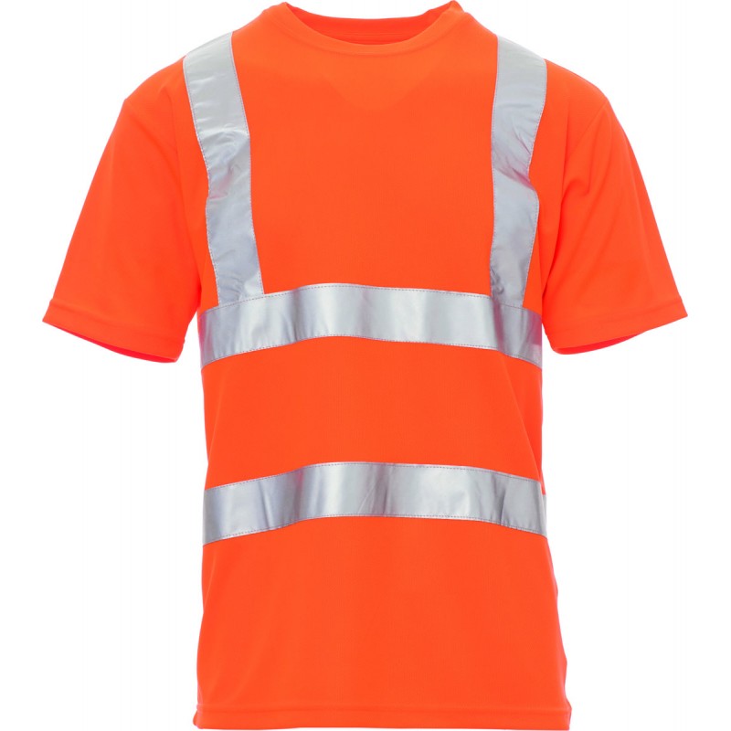 Avenue - T-shirt ad alta visibilità con bande riflettenti - arancione fluo