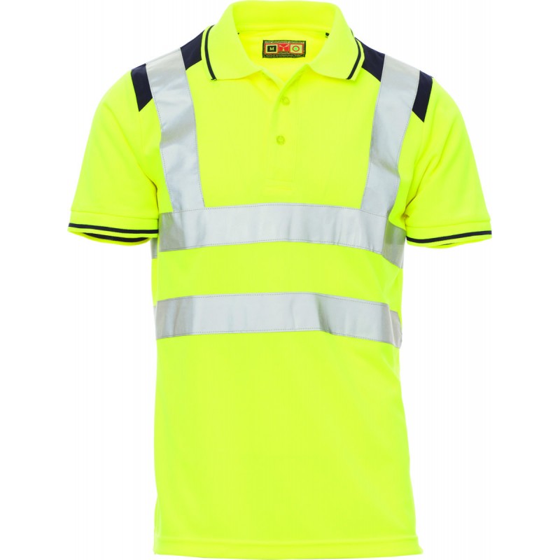 Guard+ - Polo ad alta visibilità con bande riflettenti - giallo fluo