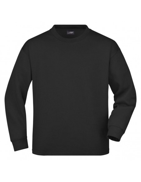 Round Sweat Open Hem - Felpa girocollo - nero