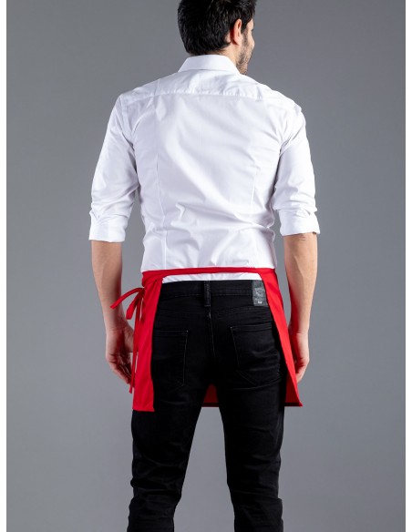 Basic Half Apron With Pocket - Grembiule Bar - rosso