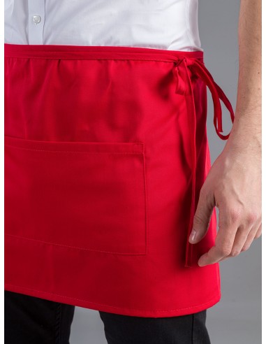 Basic Half Apron With Pocket - Grembiule Bar - rosso
