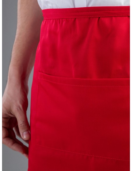 Basic Half Apron With Pocket - Grembiule Bar - rosso