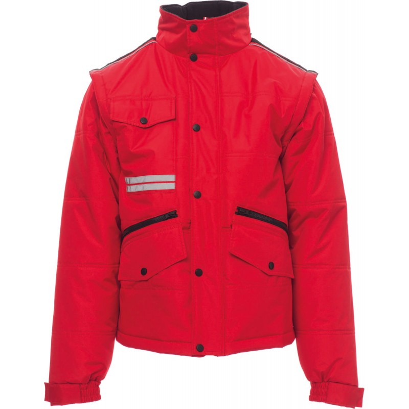 Fighter 2.0 - Giubbotto con cappuccio e maniche staccabili- Interno imbottito in pile - rosso