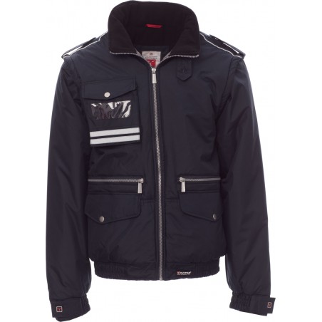 Lancer - Giubbotto con fasce riflettenti e cappuccio - blu navy