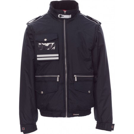 Lancer - Giubbotto con fasce riflettenti e cappuccio - blu navy