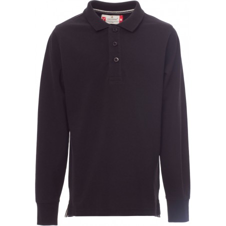 Florence Kids - Polo bambino in cotone con maniche lunghe - nero