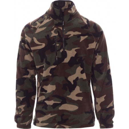 Dolomiti+ - Pile 1/2 zip con tasche - mimetico