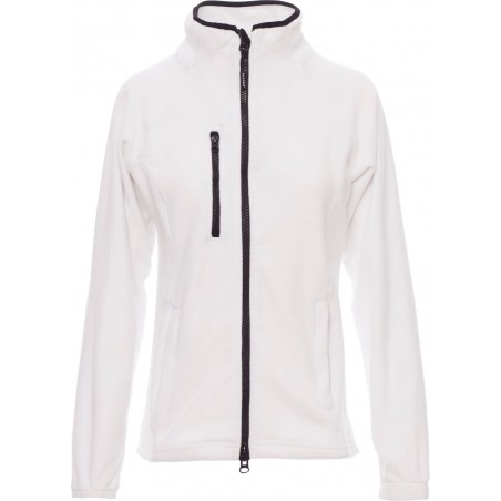 Norway lady - Pile zip intera con tasche donna - bianco