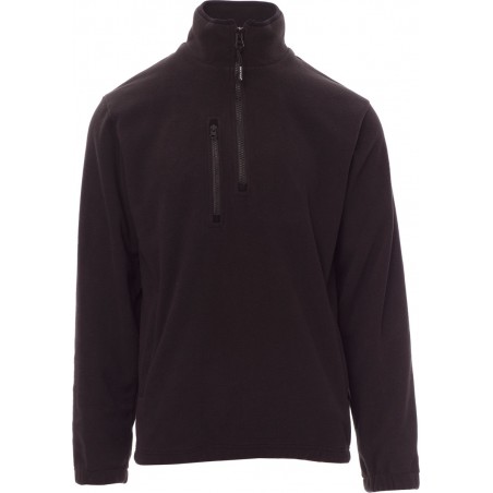 Pirenei - Pile 1/2 zip con tasche - nero
