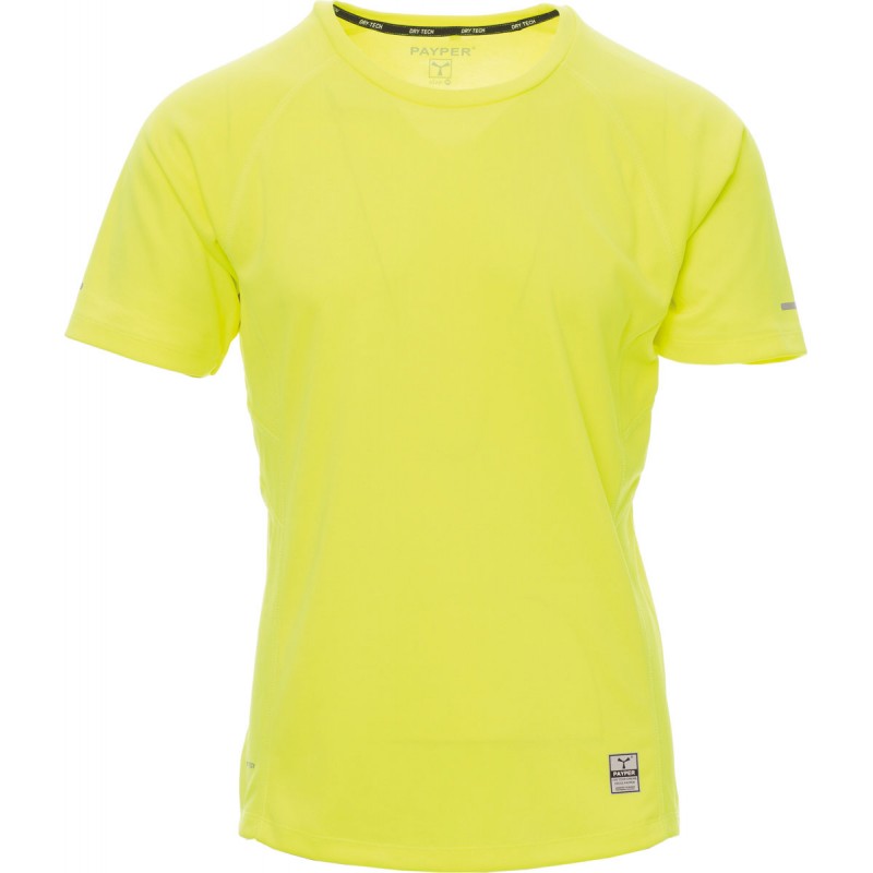 Running - T-shirt tecnica con inserti riflettenti - giallo fluo
