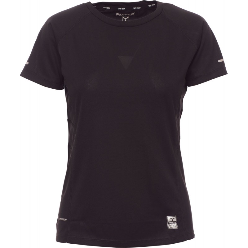 Running Lady - T-shirt tecnica con inserti riflettenti donna - nero