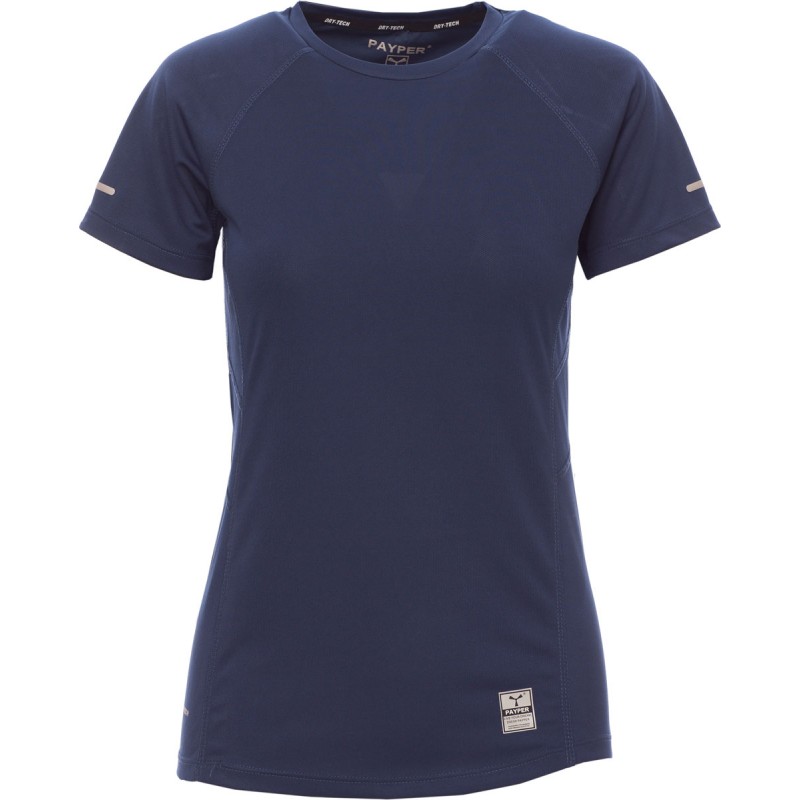 Running Lady - T-shirt tecnica con inserti riflettenti donna - blu navy