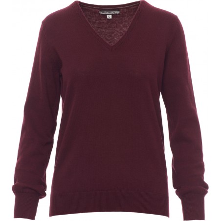 Business Lady - Maglioncino collo a V donna - bordeaux