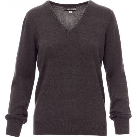 Business Lady Melange - Maglioncino collo a V donna - grigio cenere melange
