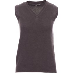 Desk Lady Melange - Maglioncino smanicato con collo a V donna - grigio cenere melange