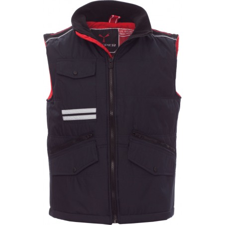 Mig 2.0 - Gilet con tasche e bande riflettenti unisex - blu navy/rosso
